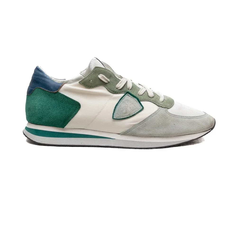 Philippe Model Tropez Tzlu‎ W111 White-Green Canvas Suede